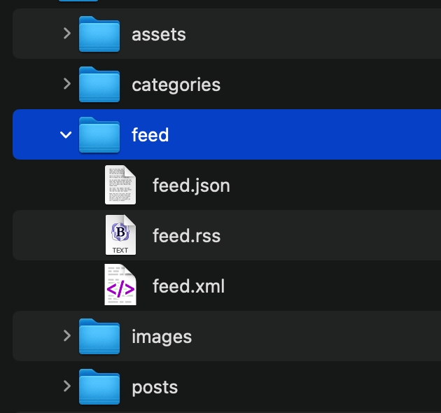 RSS Feed files - screenshot